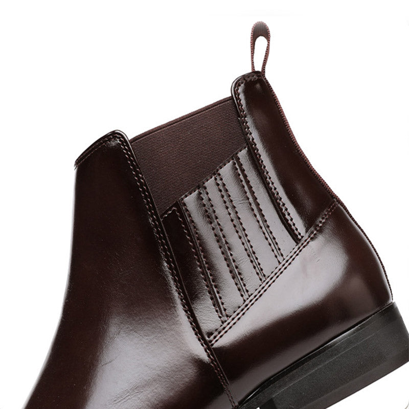 Glänzende Herren Chelsea Boots in Schwarz