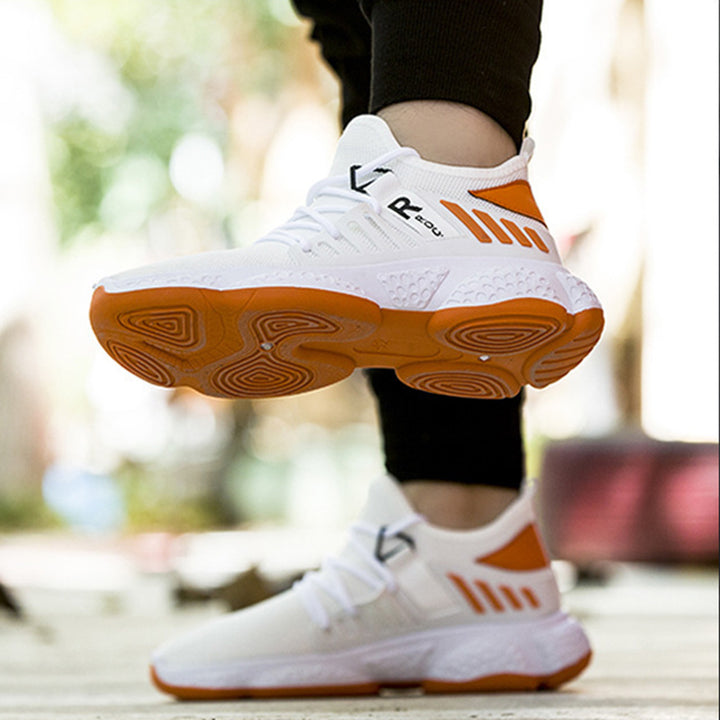 Herren Mesh-Sneaker mit dicker weisser Sohle