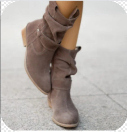 Halbhohe Damen Westernstiefel aus Wildleder