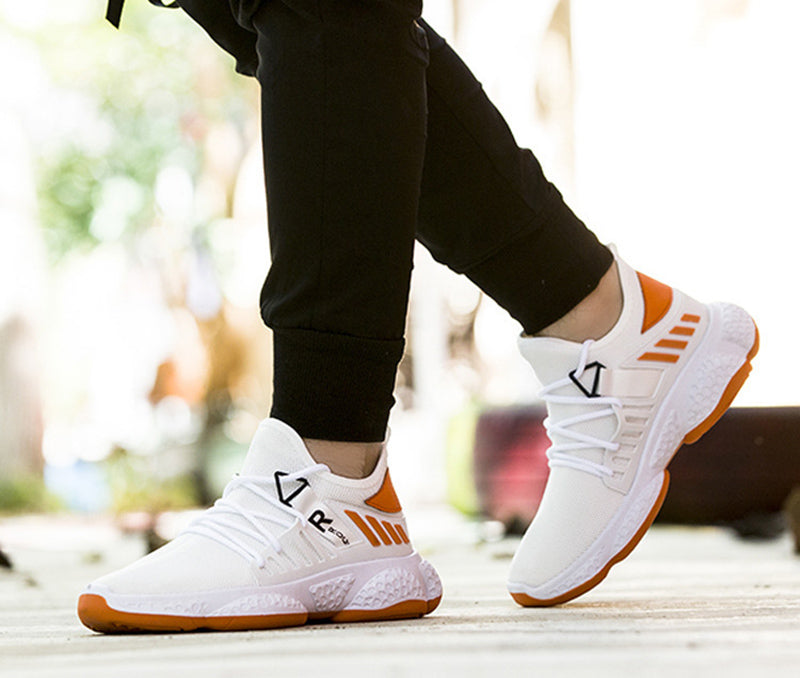 Herren Mesh-Sneaker mit dicker weisser Sohle