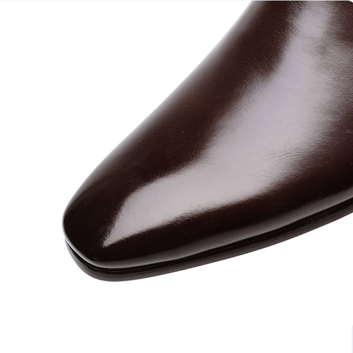 Glänzende Herren Chelsea Boots in Schwarz