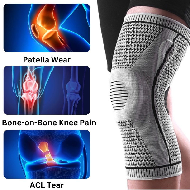Kompressions-Kniebandage mit Seitenstabilisierung